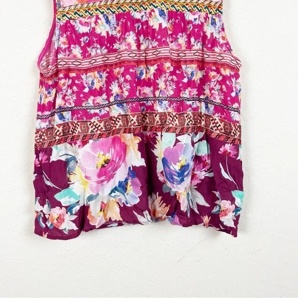 Anthropologie Vineet Bahl Roderiga Floral Blouse Size Medium - Picture 3 of 6